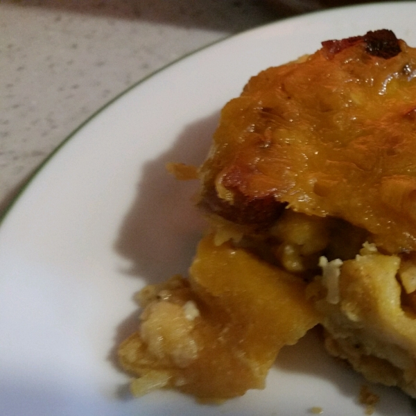 Cheesy Biscuit Breakfast Casserole with Ham
