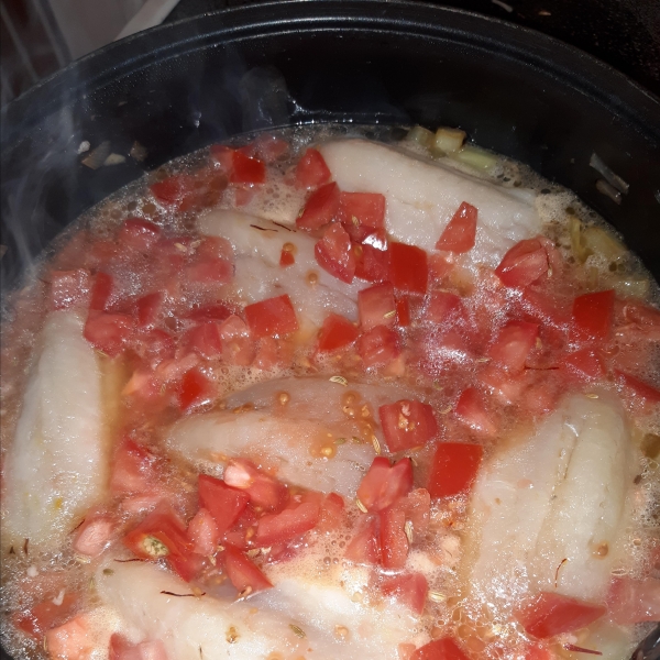 Paleo Poached Whitefish in Tomato-Fennel Broth