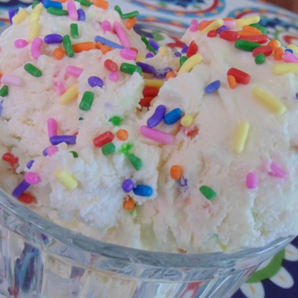 No-Churn Cake Batter Ice Cream