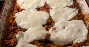 Miles of Mozzarella Baked Mostaccioli