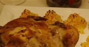 Pate and Pistachio-Stuffed Roast Chicken