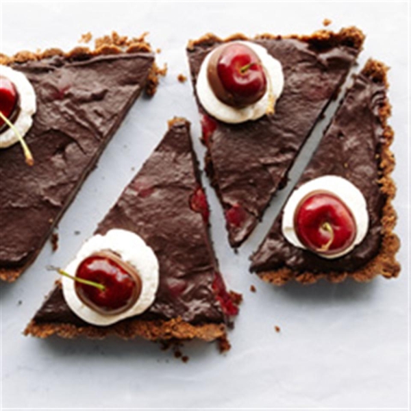 No Bake Dark Chocolate Cherry Tart