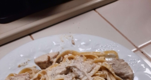 Lighter Chicken Fettuccine Alfredo