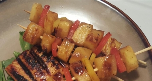 BBQ Salmon and Fruit Skewers