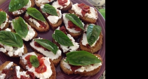 Crostini with Goat Cheese, Sun-Dried Tomatoes, and Basil