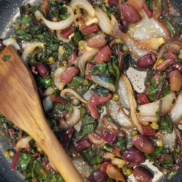 Red Chard and Caramelized Onions