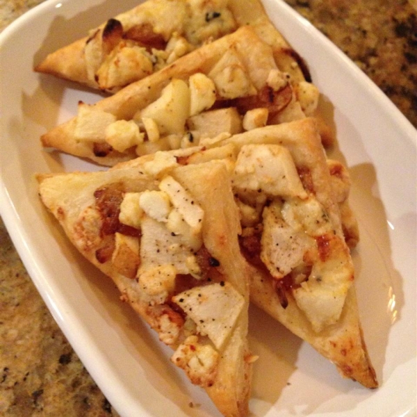 Pear and Blue Cheese Pastry Triangles