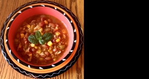 Savory Chorizo Sausage, Rice & Bean Soup