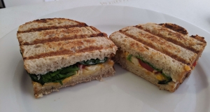 Three-Cheese and Basil Grilled Cheese Sandwich