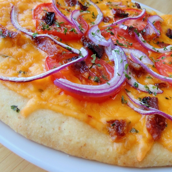 Cheesy Cracker Bread Pizza