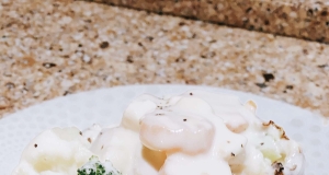 Chicken Stuffed Potatoes with Alfredo Sauce