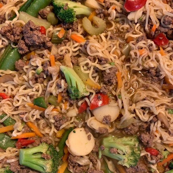 Asian Ground Beef Noodle Bowls