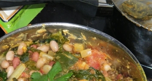 Spinach, Red Lentil, and Bean Curry