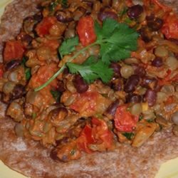 Spinach, Red Lentil, and Bean Curry
