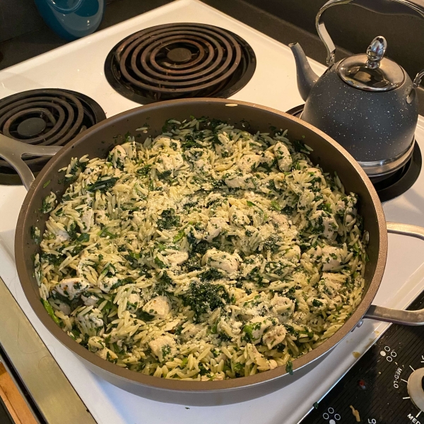 Garlic Chicken with Orzo Noodles
