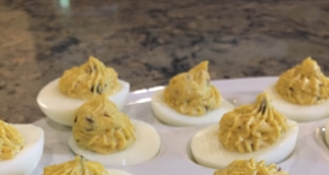 Fabienne's Black Olive and Curry Deviled Eggs