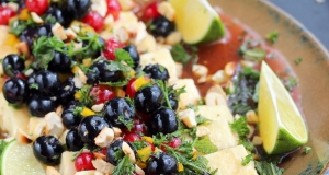 Grilled Halloumi with Herbed Berry Salsa