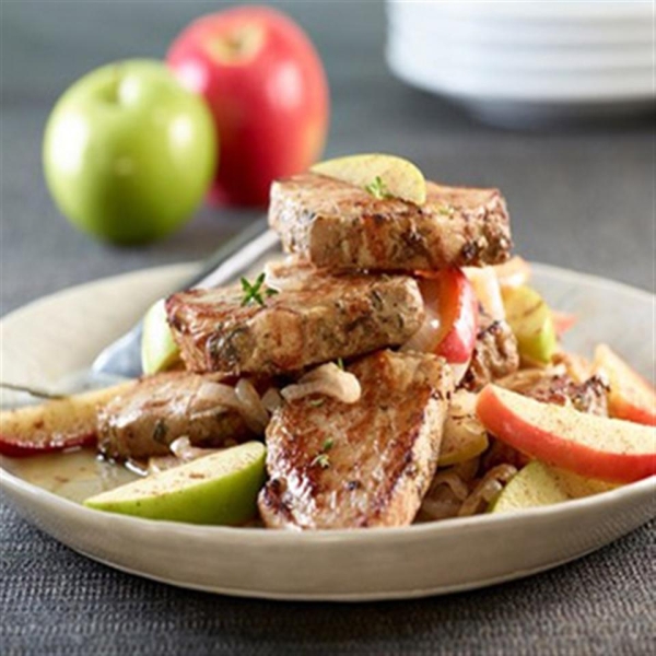 Garlic Herb Pork Medallions with Apples