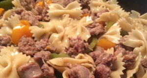 Bow Tie Pasta with Sausage and Sweet Peppers