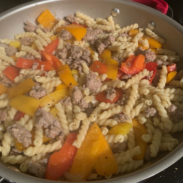 Bow Tie Pasta with Sausage and Sweet Peppers