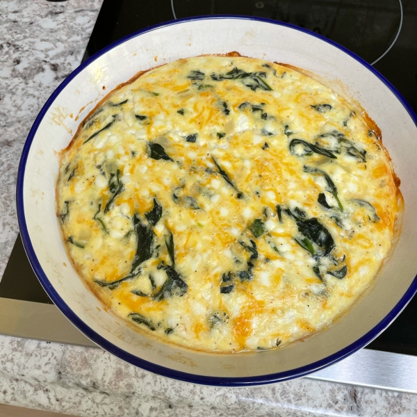 Spinach Quiche with Cottage Cheese