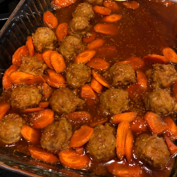 Asian Sesame Sweet-and-Sour Turkey Meatballs