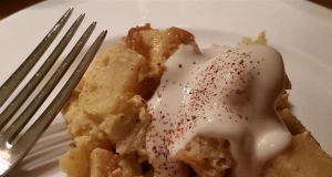 Eggnog and Apple Bread Pudding