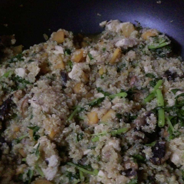 Quinoa with Sweet Potato and Mushrooms