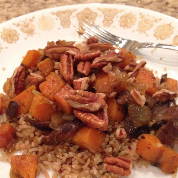 Quinoa with Sweet Potato and Mushrooms