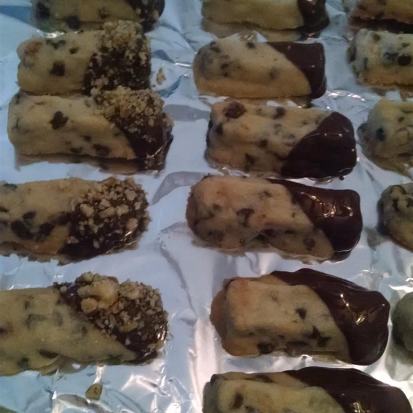Chocolate Chip Shortbread Cookie Logs