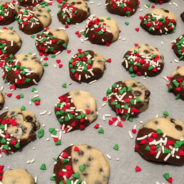 Chocolate Chip Shortbread Cookie Logs