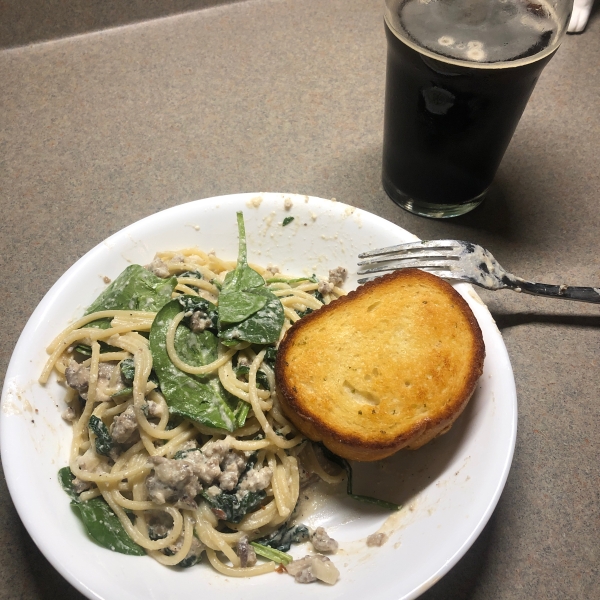 Spinach, Mushroom, and Ricotta Fettuccine