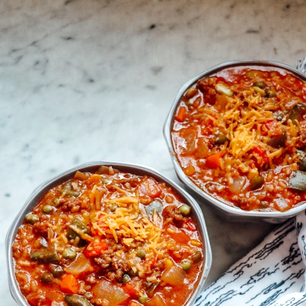 Cheesy Hamburger Stew with Rice