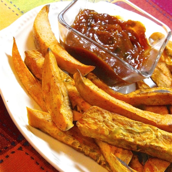 Easy Sweet Potato Fries with Curry Ketchup