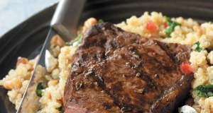 Pomegranate Steak with Quinoa