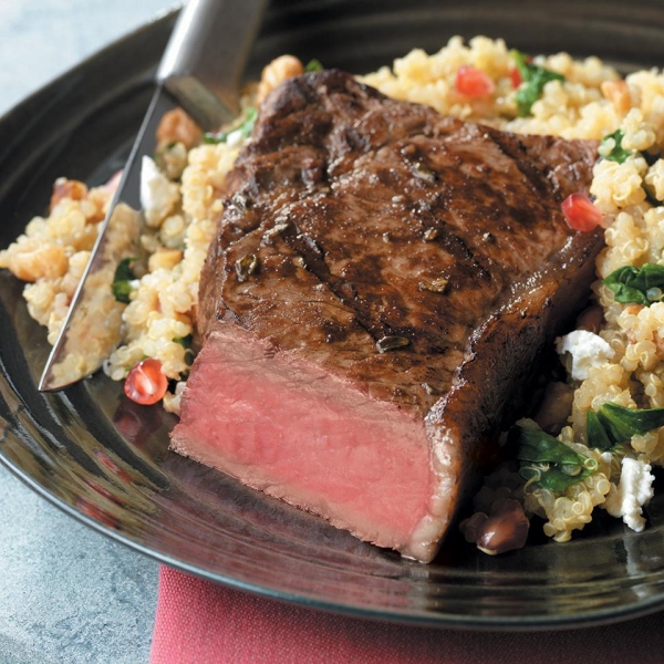 Pomegranate Steak with Quinoa