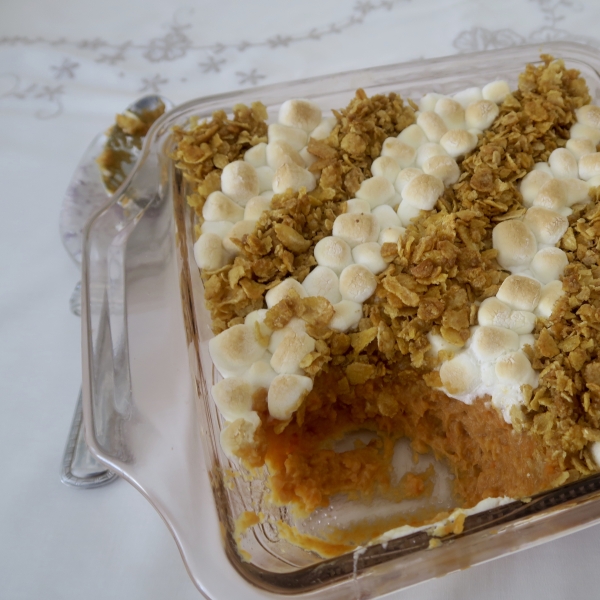 Marshmallow & Cornflake Sweet Potato Casserole