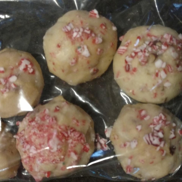 Candy Cane Snowball Cookies