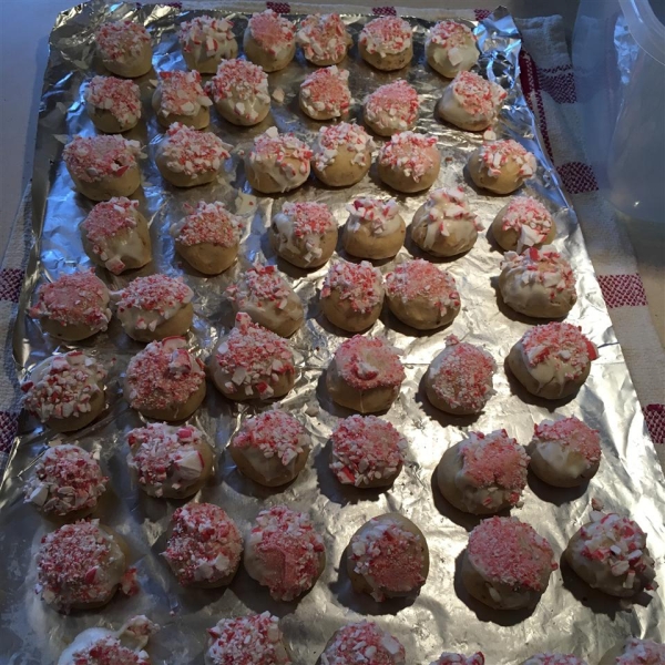 Candy Cane Snowball Cookies