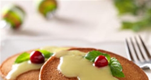 Gingerbread Pancakes with Warm Lemon Sauce