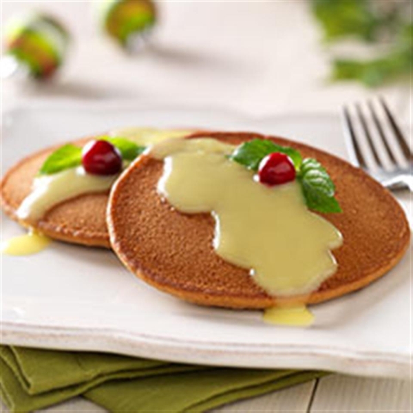 Gingerbread Pancakes with Warm Lemon Sauce