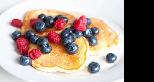 Whole Wheat Pancakes with Fresh Strawberries