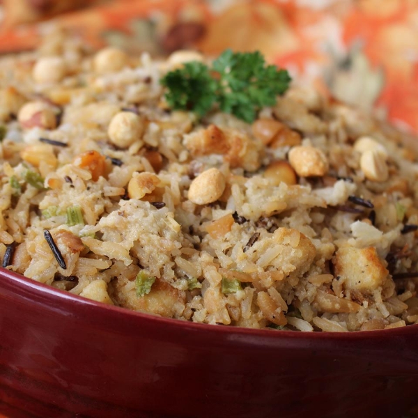 Wild Rice and Roasted Peanut Holiday Dressing