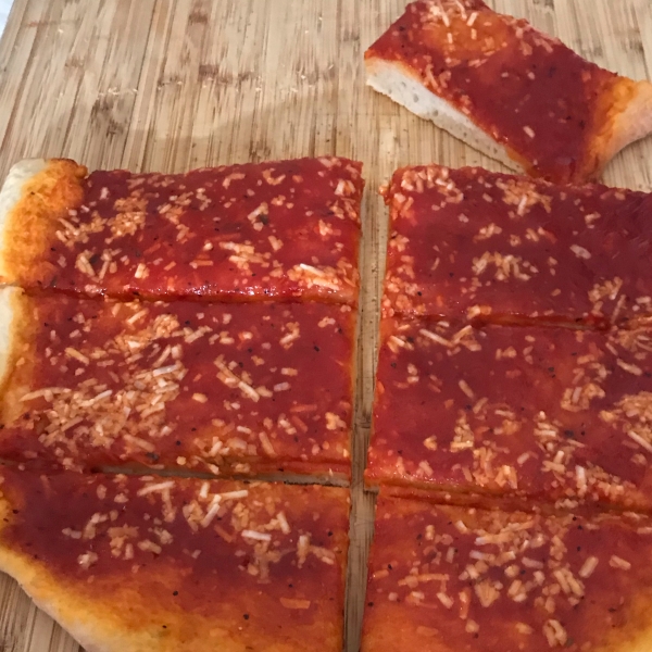 Rhode Island-Style Pizza Strips aka Bakery Pizza
