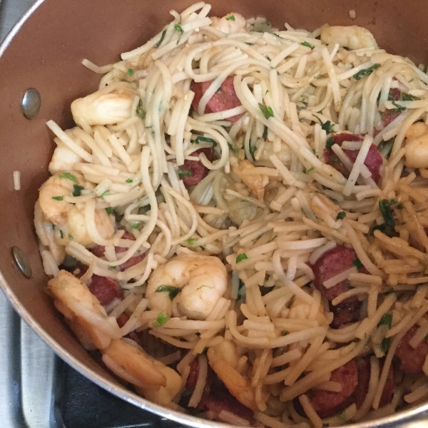 Easy Pad Thai with Shrimp and Hillshire Farm® Smoked Sausage