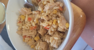 BBQ Chicken, Veggies and Rice Skillet