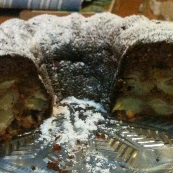 Apple Walnut Cake with Lemon Glaze