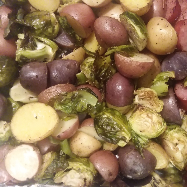 Roasted Brussels Sprouts and Kielbasa
