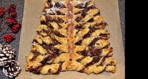 Cherry, Coconut, and Pistachio Puff Pastry Christmas Tree