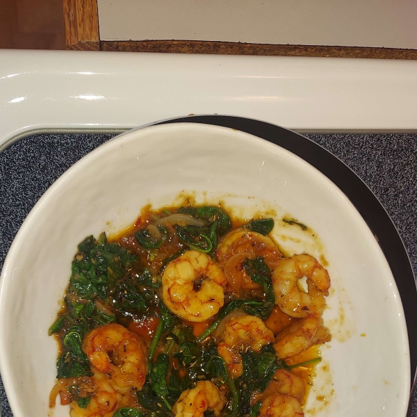 Sauteed Shrimp with Spinach